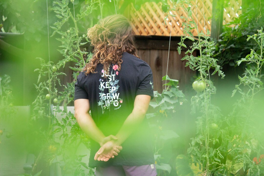 young activist in garden
